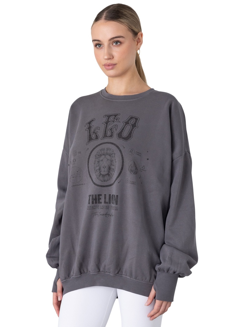 The Laundry Room Leo Zodiac Oversized Pullover Sweatshirt Jumper